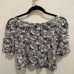 Material Girl Black and White Lace Crop Top